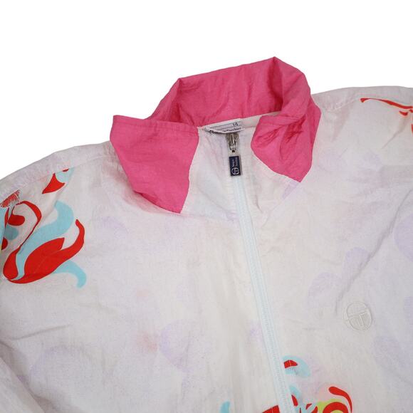 Vintage Sergio Tacchini Floral Print Allover Design Windbreaker Jacket - Picture 7 of 13